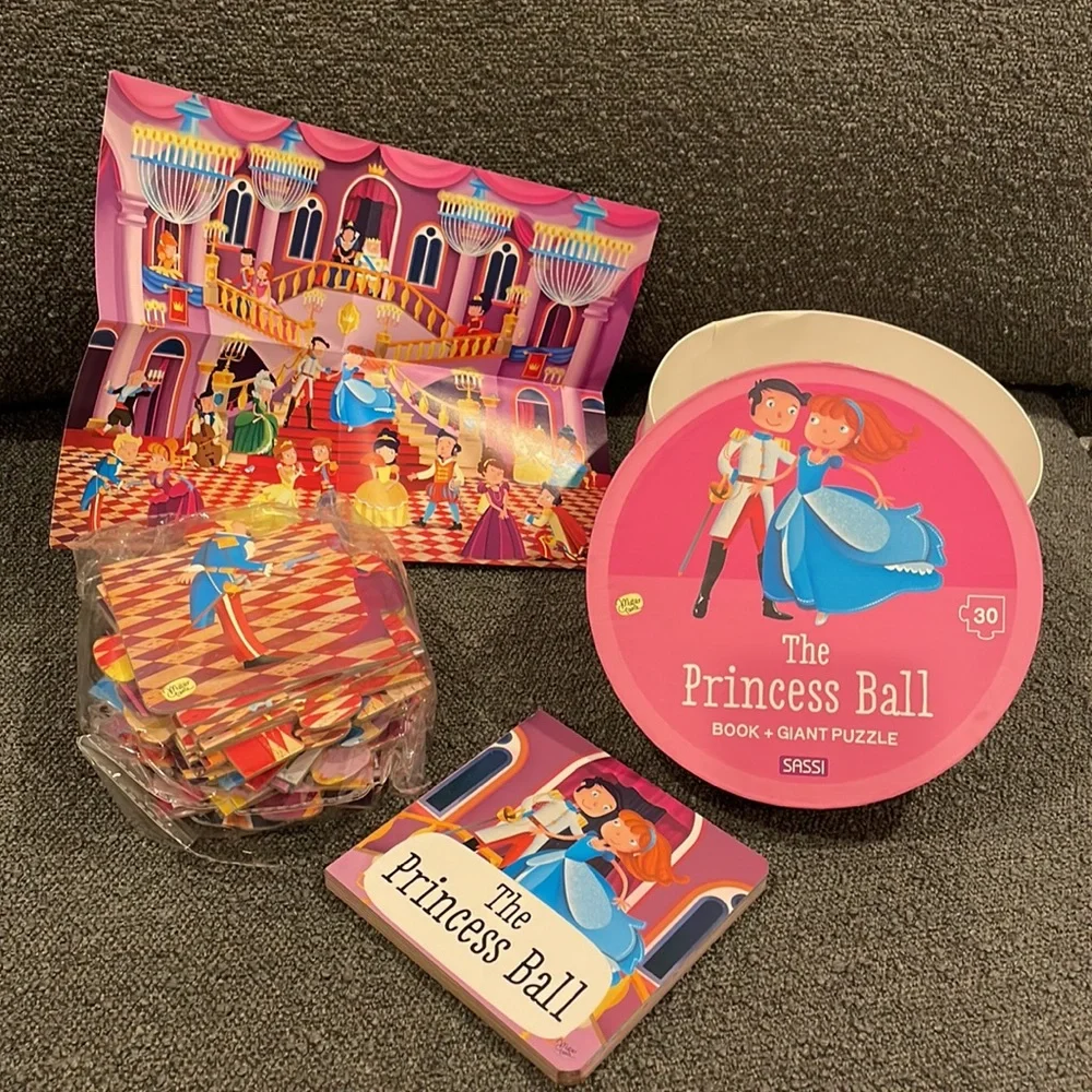 NEW Sassi - Princess Ball Book and Giant Puzzle Set, 30 pcs for 3+
